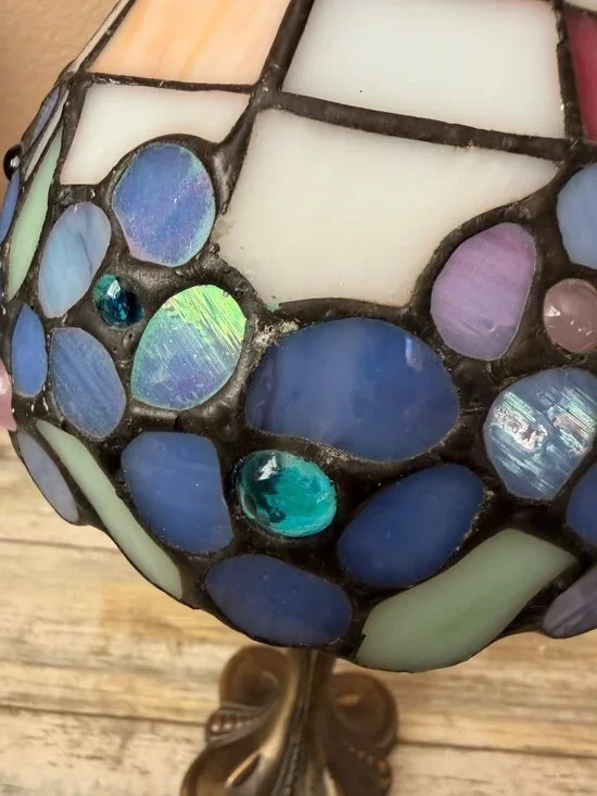 Vintage PartyLite Hydrangea Tiffany-Style Stained Glass Tealight Candleholder - Picture 16 of 16